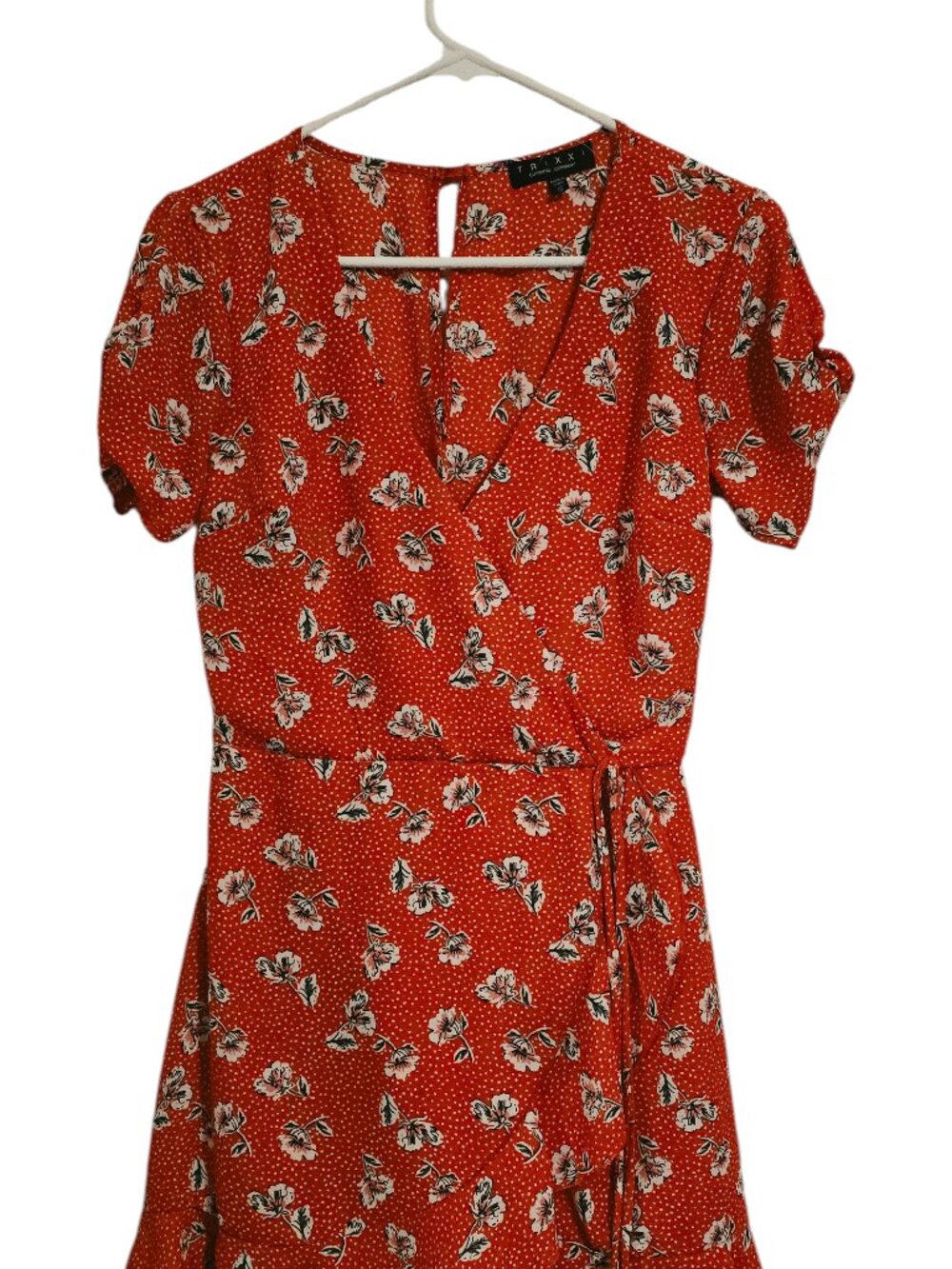 Trixxi Red Floral Polka Dot Skort Dress Small